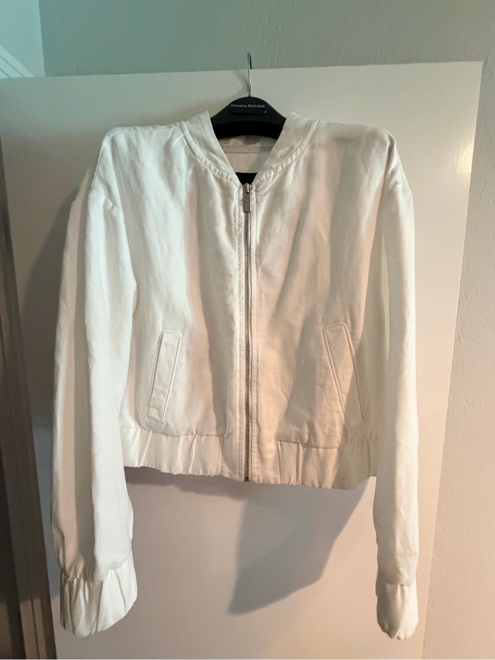 Sanctuary White Zip-Front Women's Bomber Jacket